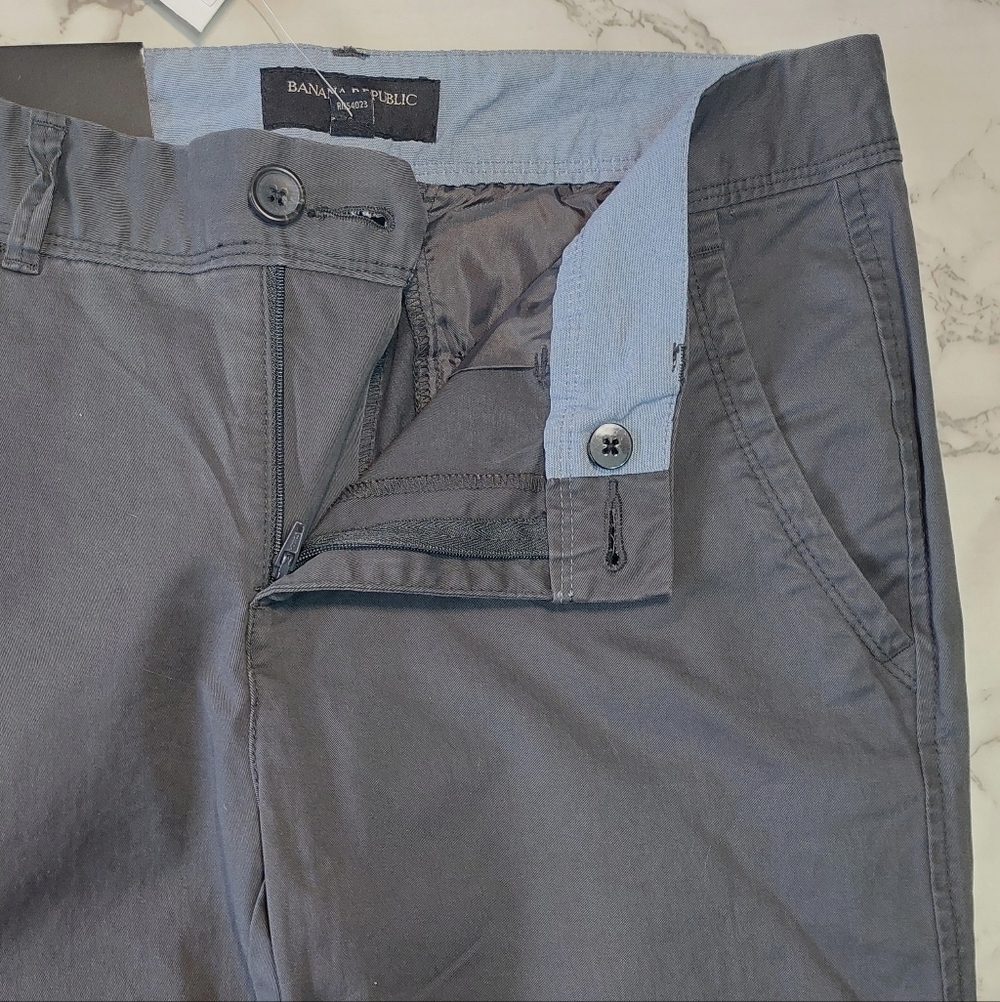 NWT Banana Republic Slate Gray Boyfriend Chino Pants, Size 4 - Picture 6 of 9